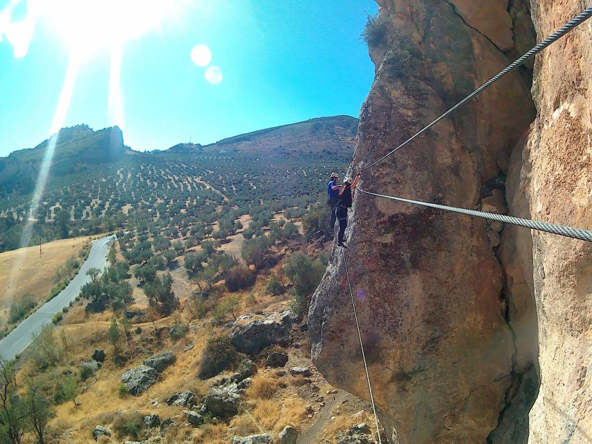 From Granada: 3-Hour Vía Ferrata in Moclín - Climbing the 60-meter rock wall