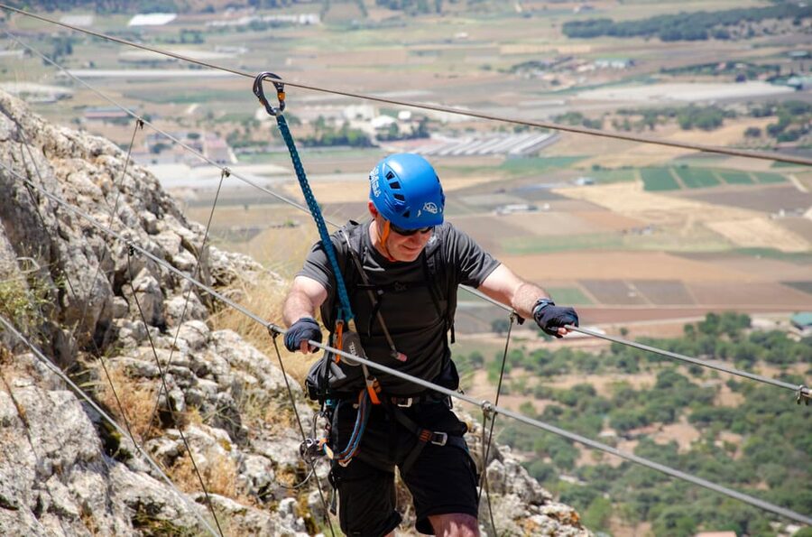 From Granada: Climb Zafarraya's 'Via Ferrata John Hogbin' - Reaching the summit, then sitting down to eat