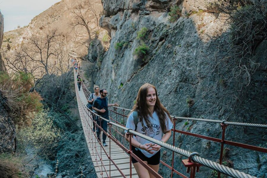 Granada: Los Cahorros Guided Afternoon Hiking Tour - Hanging bridges and rocky ground on the return